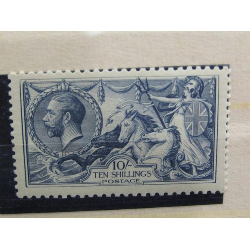 160 - 1918 10 SHILLING MINT SEAHORSE DULL GREY BLUE SG417 (behind counter)