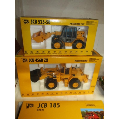 283 - JCB, boxed JCB Teletruck, a boxed JCB 185 Robot, a boxed JCB 525-58 Telescopic Handler and a boxed J... 