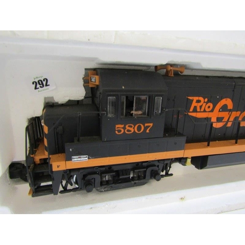 292 - LGB 2056 RIO GRANDE POWERED LOCO ENGINE, G scale