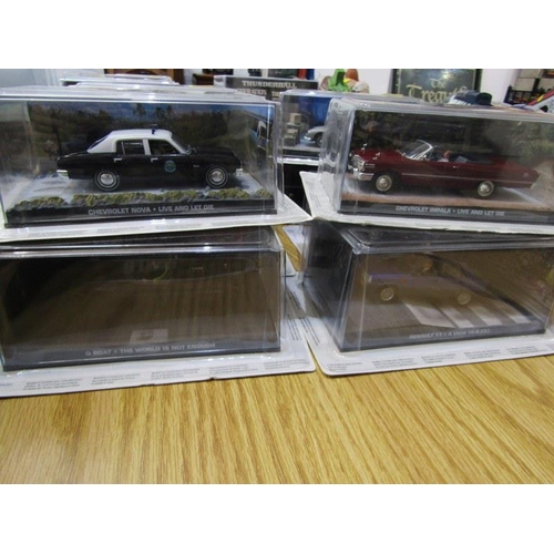 413 - JAMES BOND VEHICLES, collection of 12 James Bond vehicles in original presentation cases; Aston Mart... 