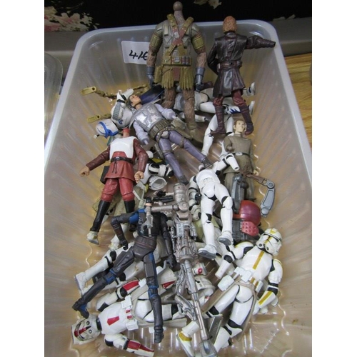 416 - STAR WARS, 2 x plastic container of Storm Trooper figures, plus others