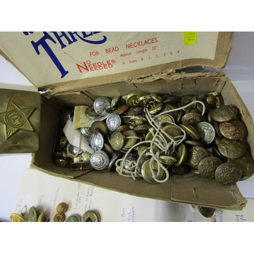 446 - ARP BADGES, a collection of ARP Badges including some silver examples, box of military buttons, Russ... 