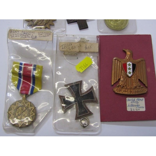 448 - VARIOUS MEDALS, 1914 Iron Cross, USA Air Medal, USA Army Reserve, Bulgaria medals, Greek medals etc.... 