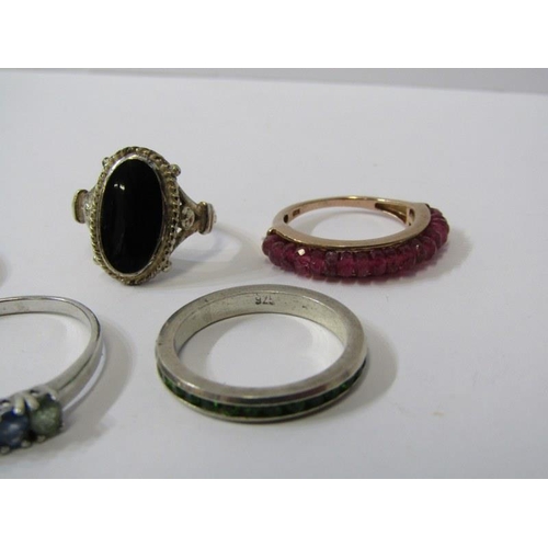 498 - SELECTION OF STONESET SILVER RINGS, 7 in total, various sizes