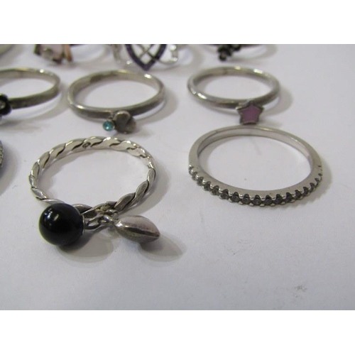 501 - SILVER RINGS, selection of 12 silver rings, mostly stoneset, various sizes