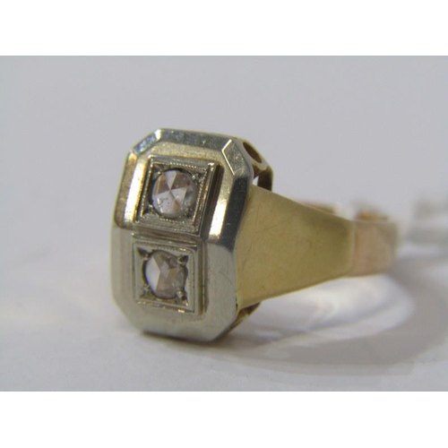 516 - 18ct YELLOW GOLD VINTAGE ROSE CUT DIAMOND RING, size J