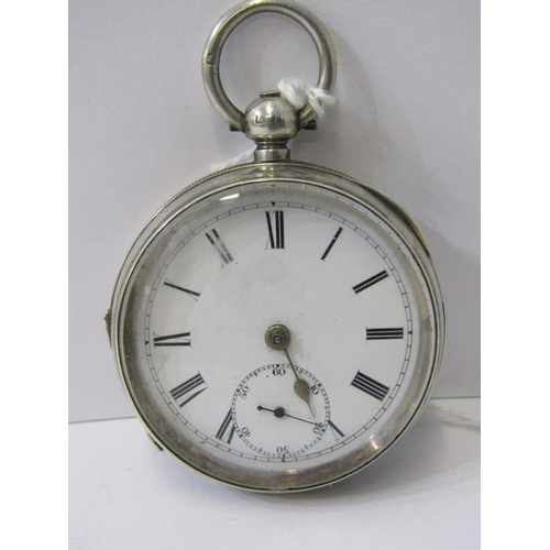 545 - SILVER CASED POCKET WATCH, silver cased key wind pocket watch, Chester HM maker W.E.