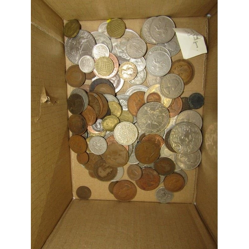 55 - A box of 20th Century GB Crowns to Farthings including Gilded Commemorative Medaletts, 1951 Festival... 