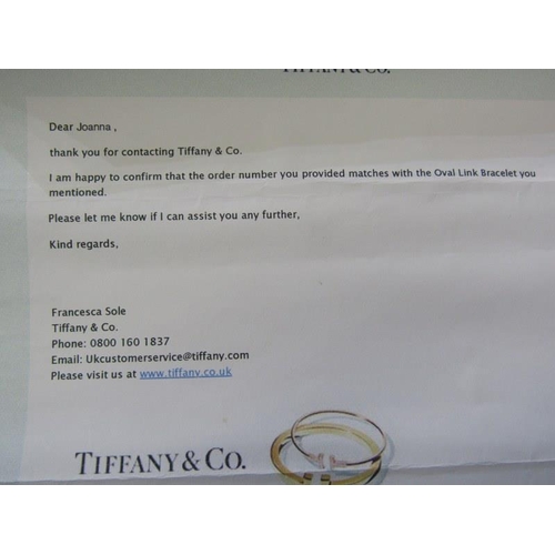 561 - TIFFANY & CO 18ct GOLD BELCHER LINK BRACELET, together with box and paperwork, original price of £18... 