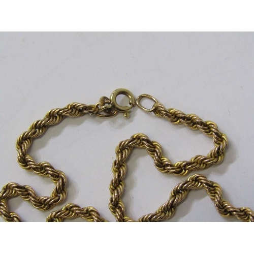 563 - 9ct YELLOW GOLD ROPE CHAIN, approx 18