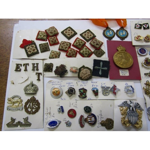 587 - VARIOUS MEDALS, including Police medals & cap badges, Boys Brigade badges, National Service enamel b... 