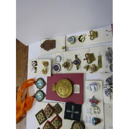 587 - VARIOUS MEDALS, including Police medals & cap badges, Boys Brigade badges, National Service enamel b... 