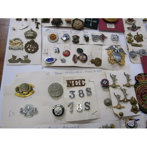 587 - VARIOUS MEDALS, including Police medals & cap badges, Boys Brigade badges, National Service enamel b... 