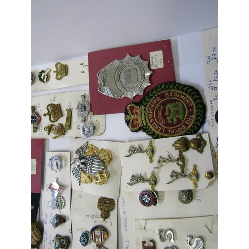 587 - VARIOUS MEDALS, including Police medals & cap badges, Boys Brigade badges, National Service enamel b... 