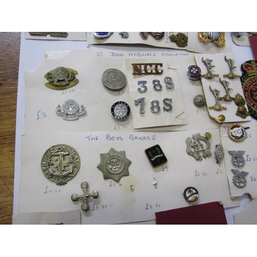 587 - VARIOUS MEDALS, including Police medals & cap badges, Boys Brigade badges, National Service enamel b... 