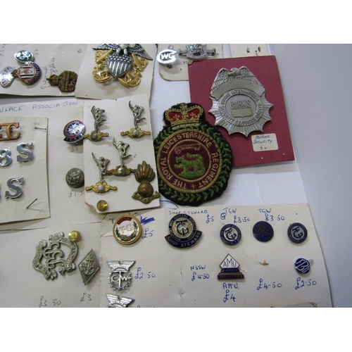 587 - VARIOUS MEDALS, including Police medals & cap badges, Boys Brigade badges, National Service enamel b... 