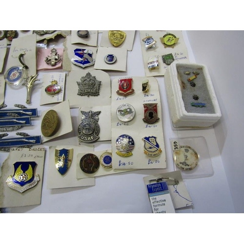 588 - VARIOUS ENAMEL BADGES, including Bowling badges, National Service badges, Advertising badges etc.