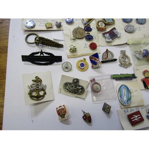 589 - CAP BADGES ETC. 2 boxes including cap badges, enamel badges etc. including Conduct of Triumph badges... 