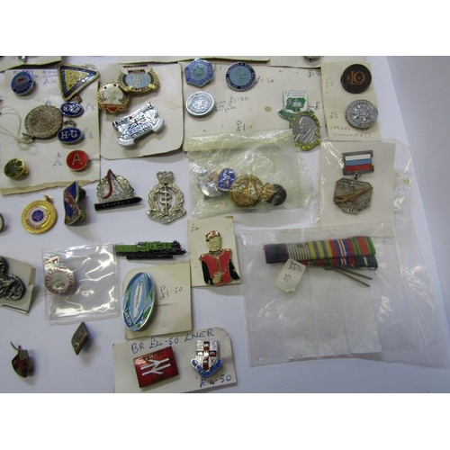 589 - CAP BADGES ETC. 2 boxes including cap badges, enamel badges etc. including Conduct of Triumph badges... 