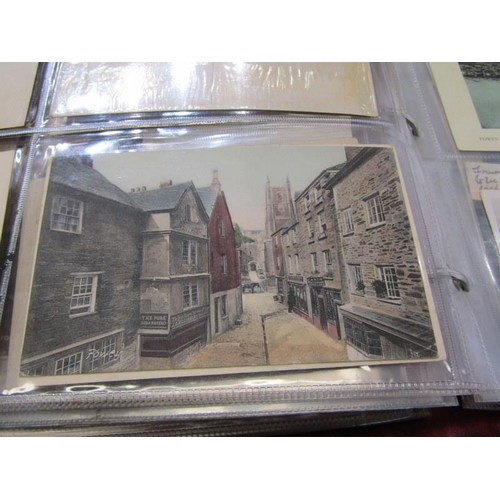 607 - CORNISH POSTCARDS, modern red album containing 250 Cornish based postcards, including numerous Edwar... 