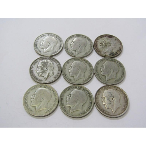 62 - PRE -1947 SILVER HALF CROWNS, 124 grams