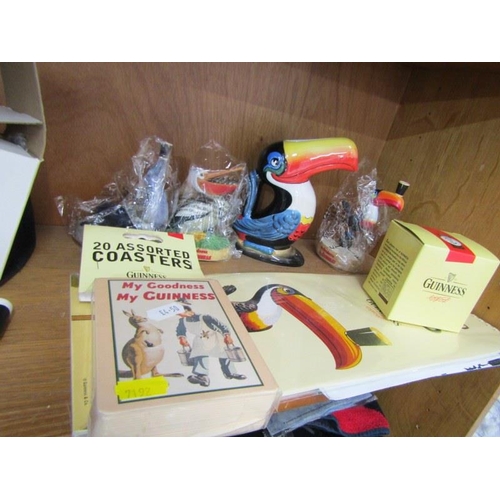 623 - GUINNESS, Toucan jug, coasters and collection of other advertising ephemera