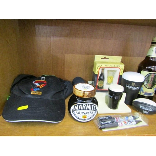 624 - GUINNESS, embroidered cap, miniature items and other advertising items