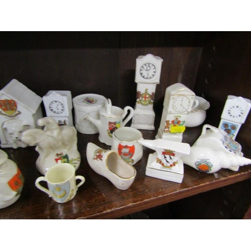 763 - CRESTED CHINA, large collection of crested china including WWI tank, seated boy scout and submarine