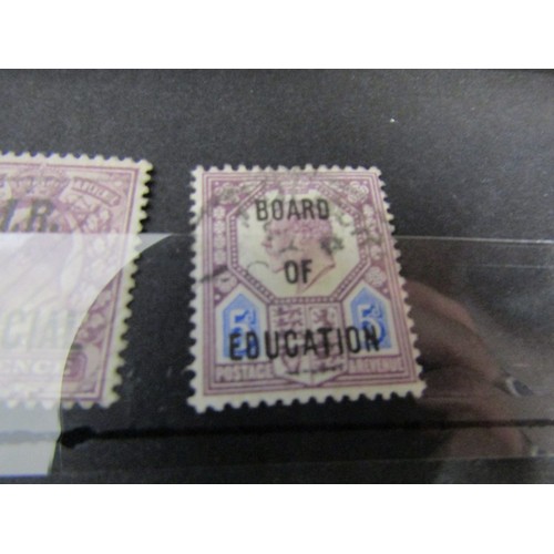 245 - GB FINE USED EVII IR OFFICIAL & 1 PENNY BOARD OF EDUCATION ON 5d with small stain on back (behind co... 