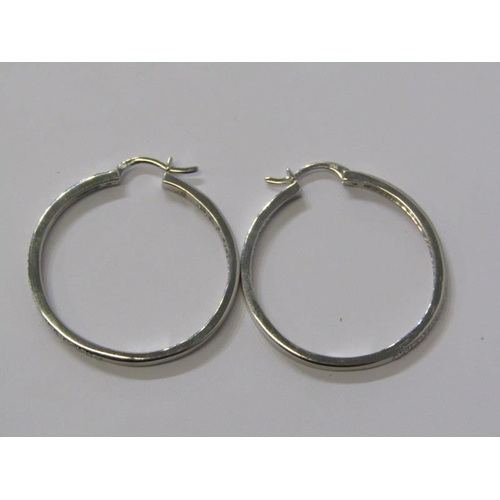 117 - PAIR OF 18ct WHITE GOLD DIAMOND SET HOOP EARRINGS, approx. 7.4 grams