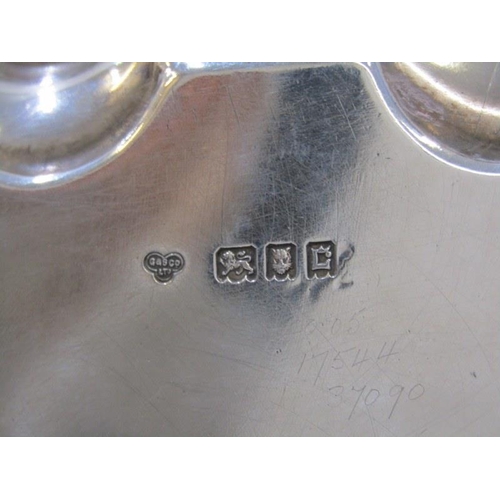 17 - SILVER GEORGIAN DESIGN TRAY, piecrust edge, 30cm diameter presentation tray with autograph detail, p... 