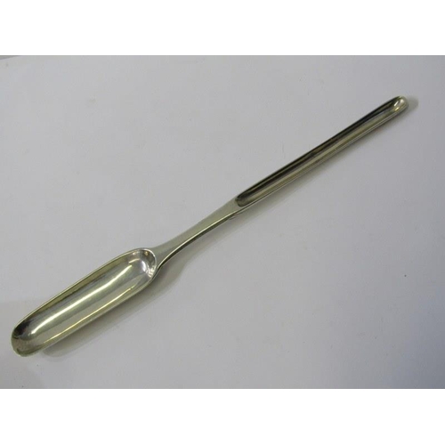 21 - GEORGIAN DISIGN WHITE METAL DOUBLE ENDED MARROW SCOOP, 20cm length