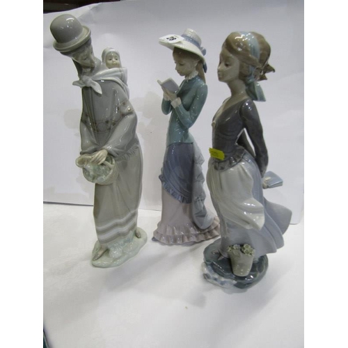 28 - LLADRO, 3 large figures, one of 