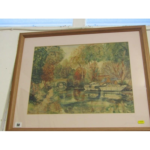 50 - CANALS, signed water colour 