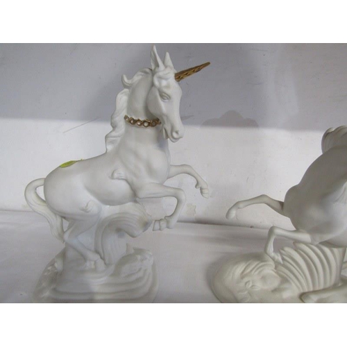 9 - UNICORNS, collection of 5 porcelain unicorn figures