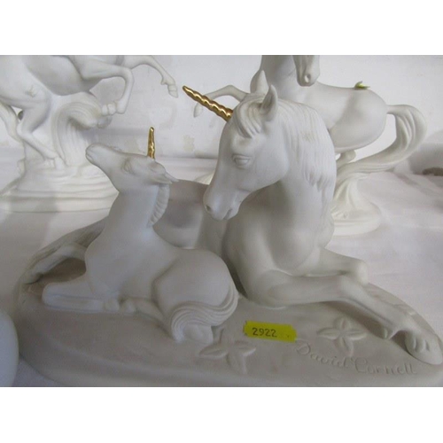 9 - UNICORNS, collection of 5 porcelain unicorn figures
