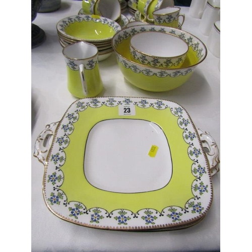 27 - ROYAL STAFFORD TEA WARE, gilded yellow ground floral design