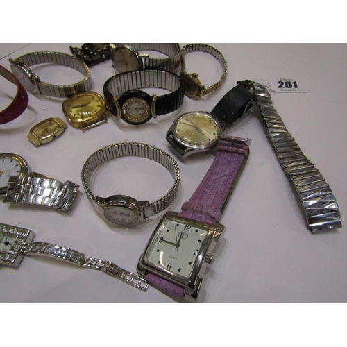 266 - DRESS WATCHES, 12 assorted lady's and gents wrist watches, including Corvair, retro wrist watch, a D... 