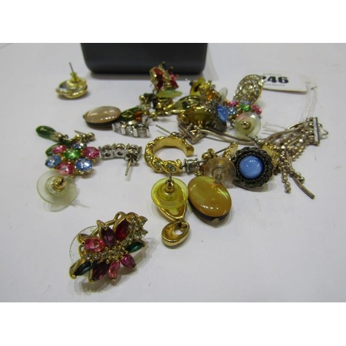 267 - EARRINGS, selection of silver and stoneset earrings, also a Pulsar quartz wrist watch in box