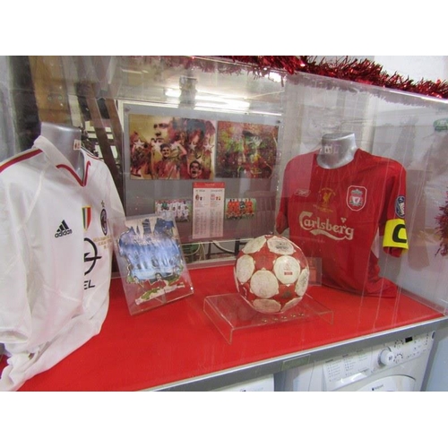 426 - LIVERPOOL CHAMPIONS LEAGUE FINAL DISPLAY, 2005 cased display for the Liverpool Champions League fina... 