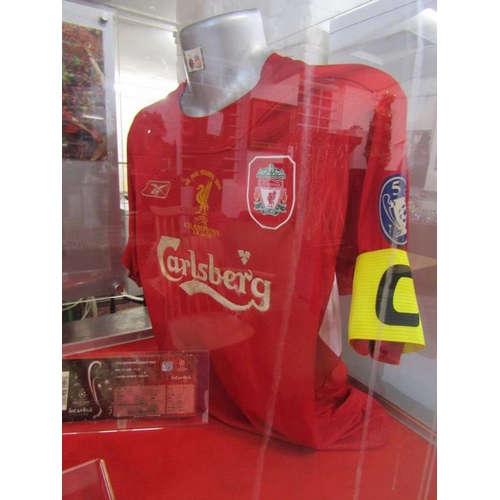 426 - LIVERPOOL CHAMPIONS LEAGUE FINAL DISPLAY, 2005 cased display for the Liverpool Champions League fina... 