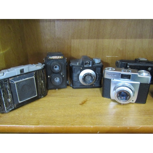 100 - VINTAGE CAMERAS, 16 assorted vintage cameras including Zenit XP, Korolls CMF camera, Zeiss Ikon Ikon... 