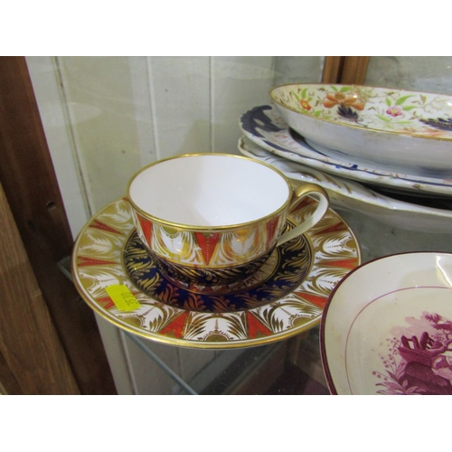 121 - ANTIQUE TEAWARE, collection of mainly Victorian teaware including Swansea style cup and saucer, Cope... 