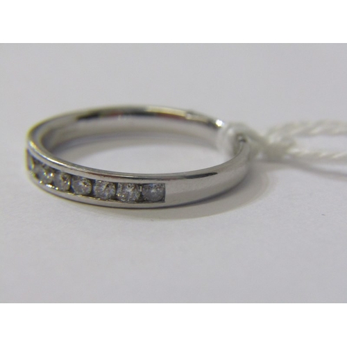 177 - WHITE GOLD HALF ETERNITY RING, 9ct white gold ring set approximately 12 diamonds, size M