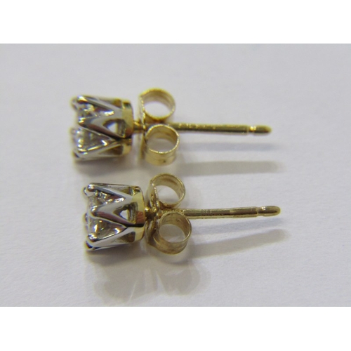 204 - DIAMOND STUD EARRINGS, set in 18ct yellow gold, a pair of well matched round brilliant cut diamonds,... 