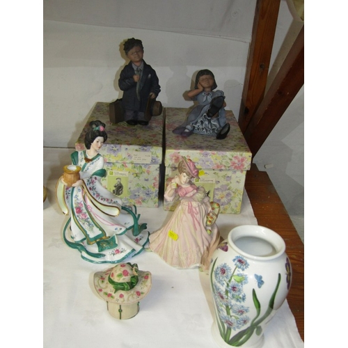 21 - ELISA, 2 child figures, also Wedgwood Shirley Curzon figurine 