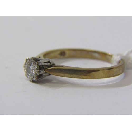 232 - SOLITAIRE DIAMOND RING, set in 9ct yellow gold, size M