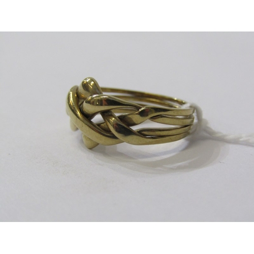 245 - GOLD KNOT RING, 9ct gold knot ring, size M/N