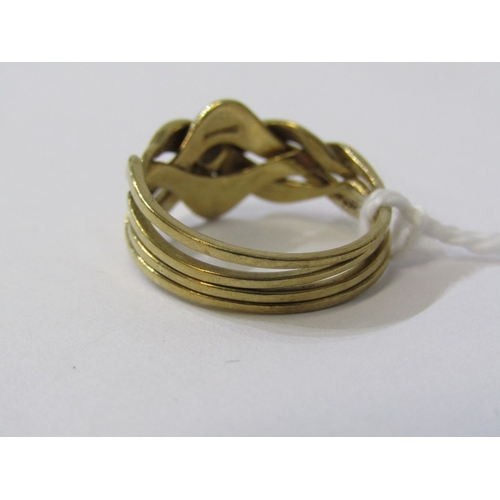 245 - GOLD KNOT RING, 9ct gold knot ring, size M/N