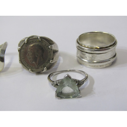 246 - 6 SILVER RINGS, some stone set, various sizes